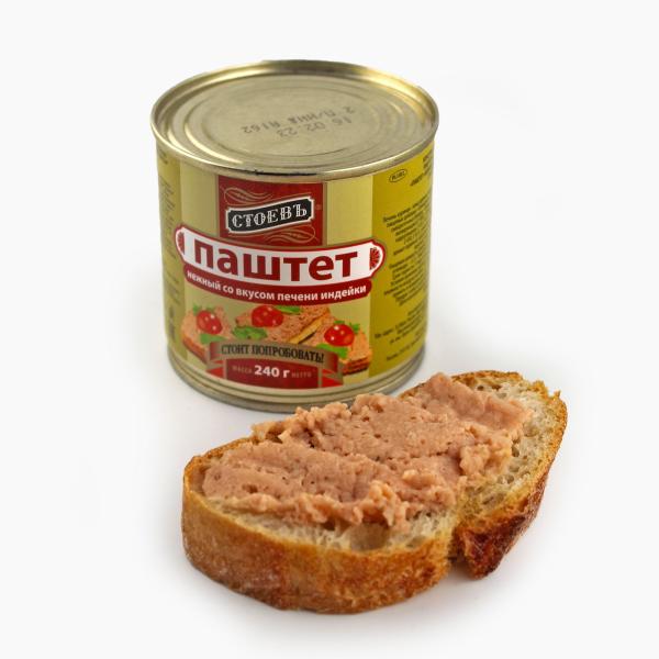 Паштет СТОЕВЪ нежный со вкусом печени индейки 240 гр ж/б